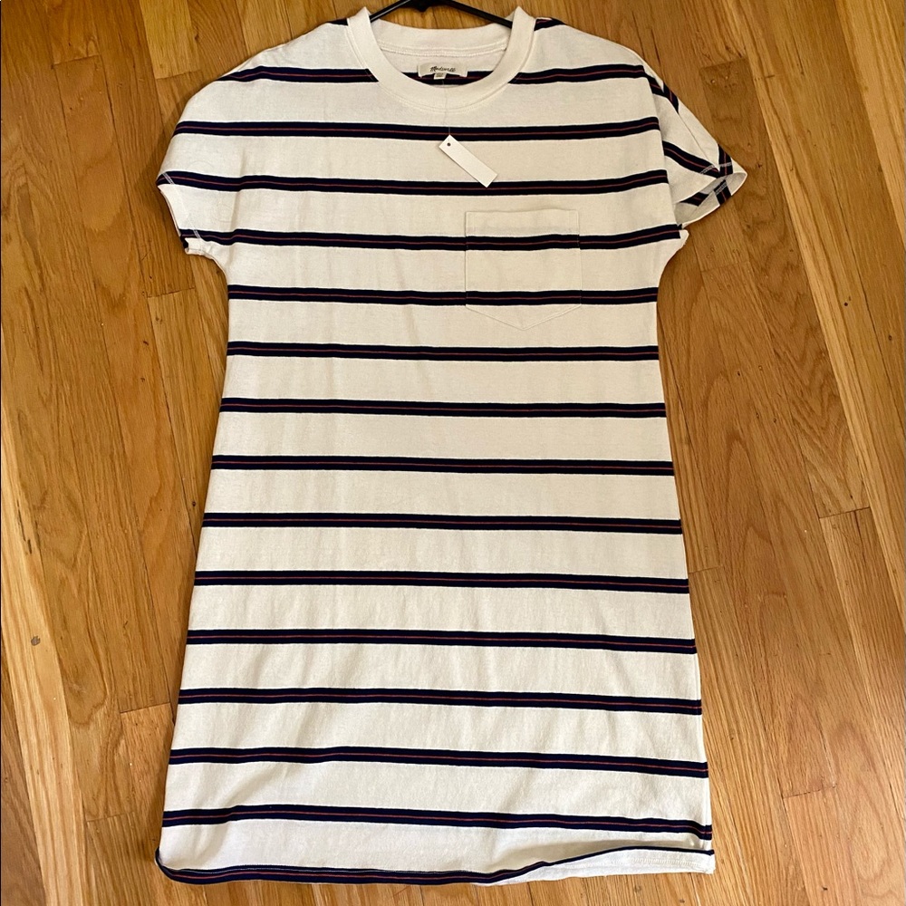 NWT Madewell Striped T-Shirt Dress - XXS
